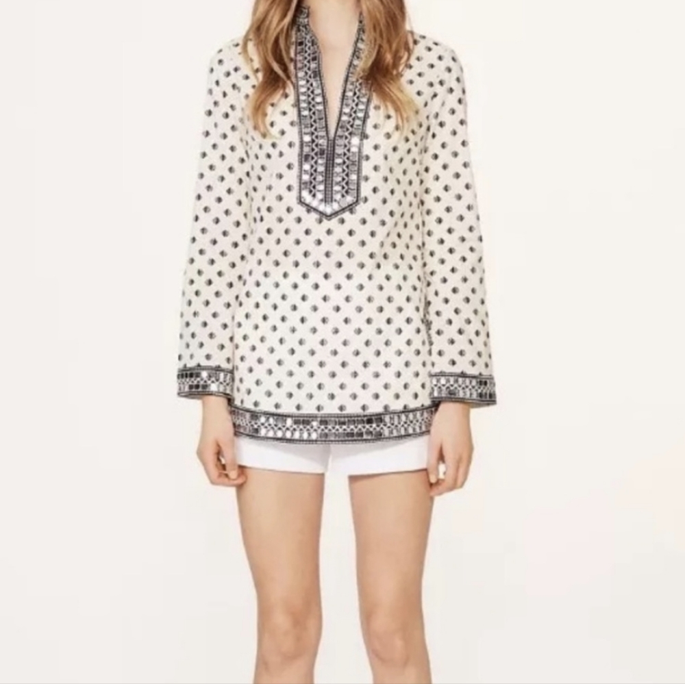 Tory Burch Embellished Cotton Tunic